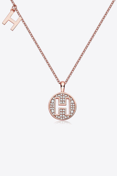 Luxurious Moissanite Gem Pendant Necklace in Sterling Silver & 18K Rose Gold - Elegant Design