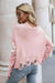 Cozy Blossom Distressed Knit Pullover