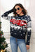 Festive Chic Ribbed Neck Raglan Sweater for Holiday Style