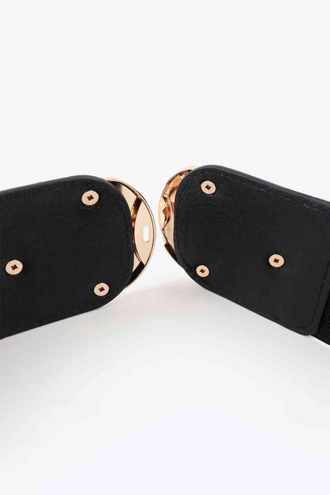 Chic Elastic PU Leather Belt with Stylish Double D Buckle