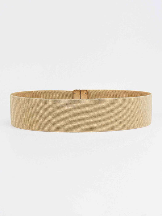 Chic Elastic Belt with Sleek Alloy Buckle - A Stylish Addition for Any Ensemble