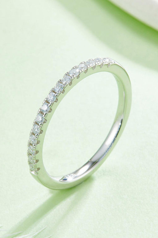 Radiant Moissanite and Platinum Ring: A Sterling Silver Masterpiece of Timeless Elegance