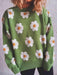 Charming Floral Long Sleeve Knit Sweater