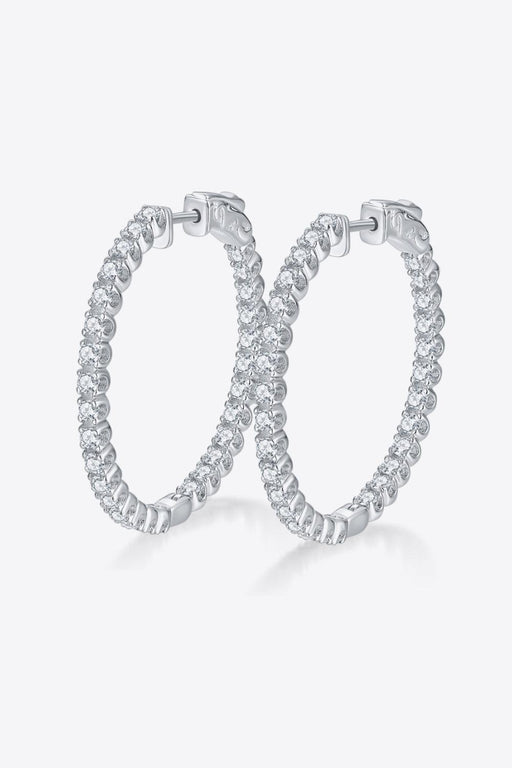 Timeless Brilliance: Platinum-Plated Moissanite Huggie Earrings