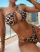 Leopard Print Cutout One-Shoulder Bikini Set