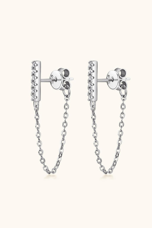 Sophisticated Moissanite-Embellished Sterling Silver Earrings with Luxurious Dual Finish