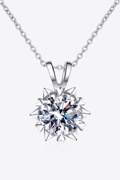 Radiant Elegance: Modern Lab Created Diamond Pendant Necklace in Sterling Silver