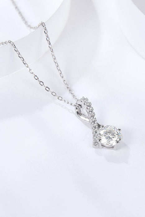 Radiant 1 Carat Moissanite Sterling Silver Pendant Necklace