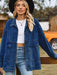 Trendy Oversized Denim Coat with Stylish Collar and Functional Pockets