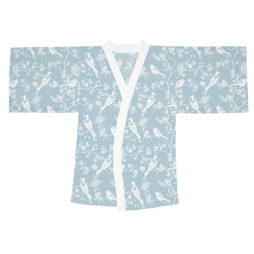 Japanese Floral Kimono Robe: Exquisite Design with Bell Sleeves and Belt