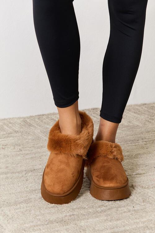 Winter Luxe Furry Platform Ankle Boots
