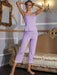 Lace-Trimmed V-Neck Cami and Pants Pajama Set
