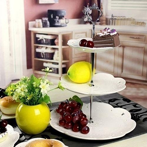 Elegant Customizable Crown Cake Stand in Stainless Steel with 3 Tiers