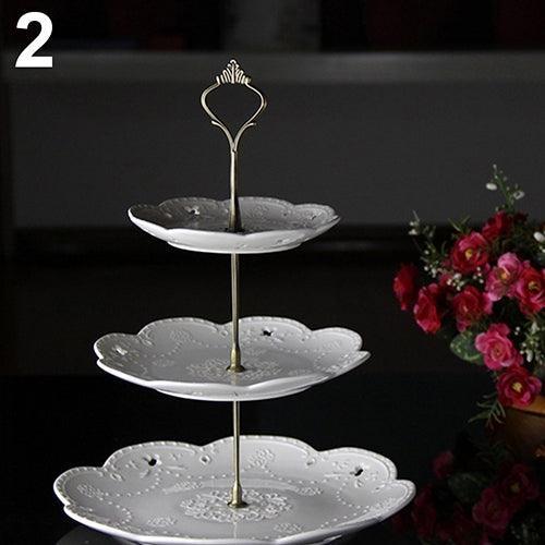 Elegant Customizable Crown Cake Stand in Stainless Steel with 3 Tiers