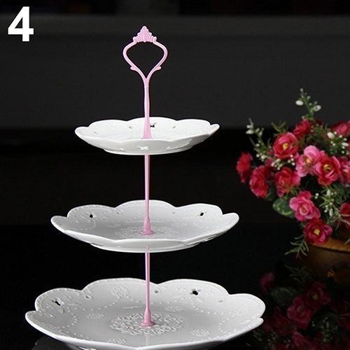 Elegant Customizable Crown Cake Stand in Stainless Steel with 3 Tiers