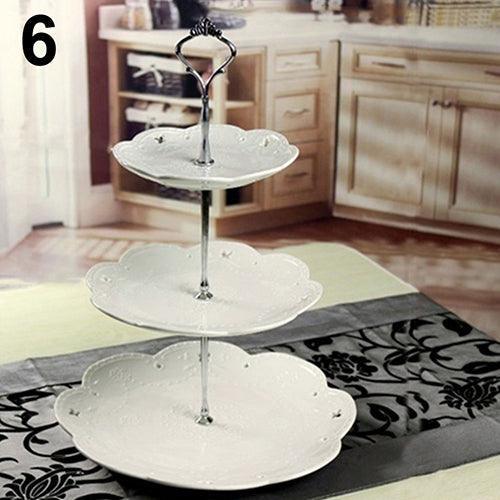 Elegant Customizable Crown Cake Stand in Stainless Steel with 3 Tiers