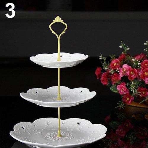 Elegant Customizable Crown Cake Stand in Stainless Steel with 3 Tiers