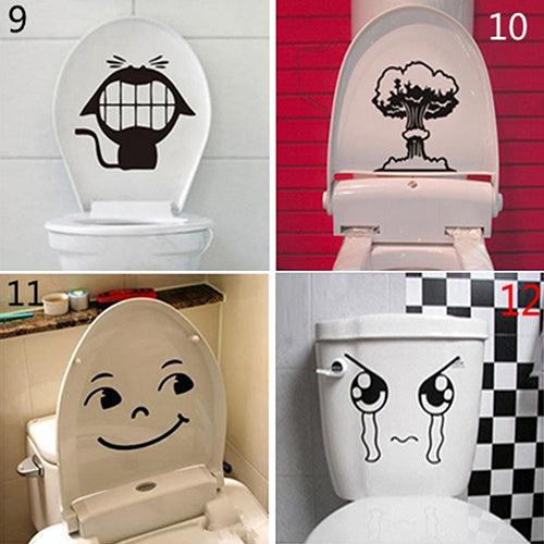 Whimsical Cartoon PVC Toilet Decal - Adorable Bathroom Decoration Kit