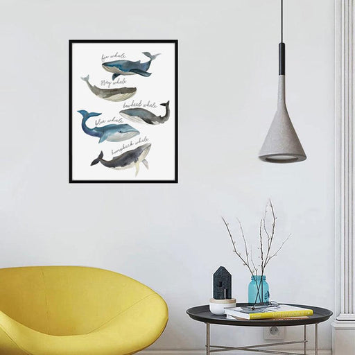 Whimsical Watercolor Whale Canvas Art for Contemporary Home Decor