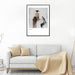 Nordic Artistry: Enigmatic Women and Bird Canvas Print for Chic Home Styling