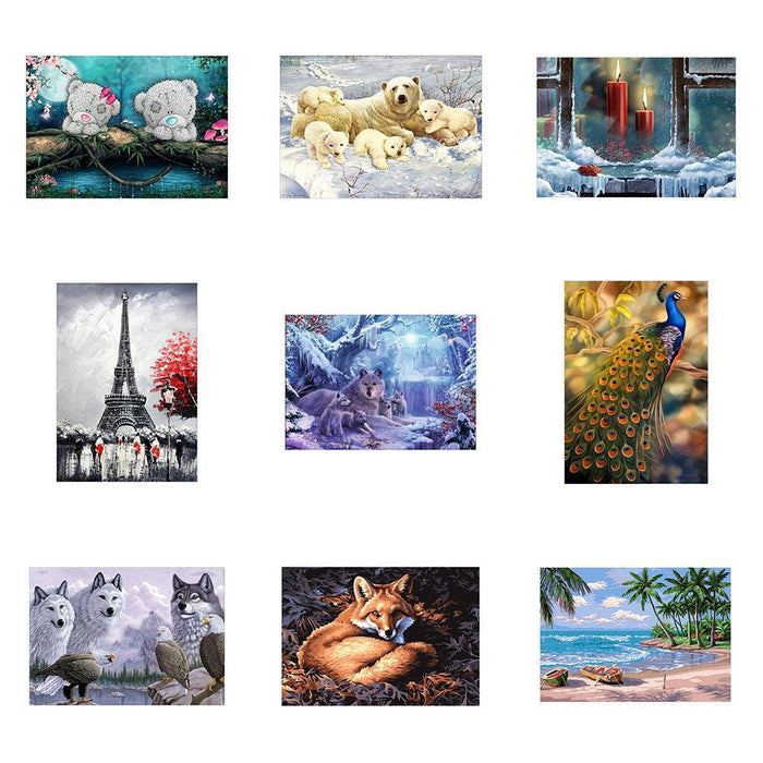 Sparkling Animal and Landscape DIY Diamond Art Kit for Home Decor