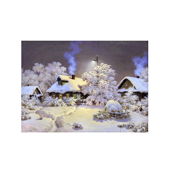 Charming Snowy Cottage 5D Diamond Painting Kit - Enchant Your Home Decor