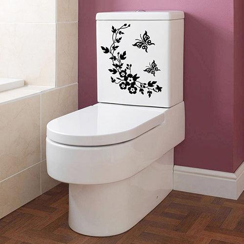 Charming Butterfly and Floral Wall Decal for Creative Bathroom Makeover