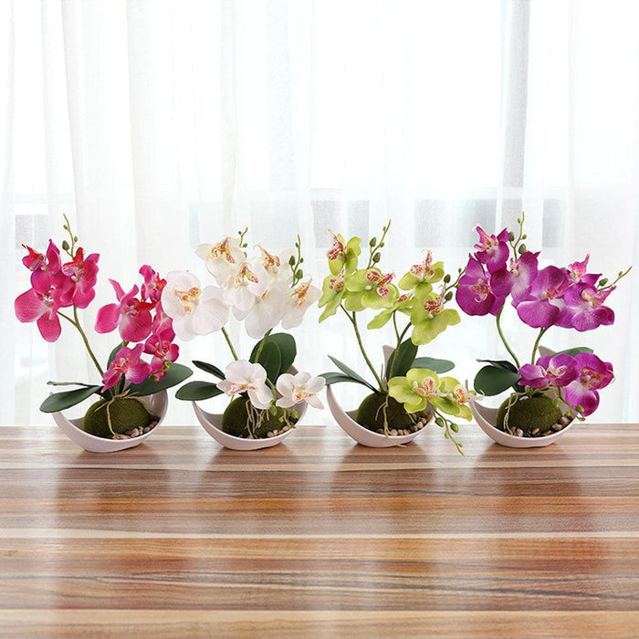 Elegant Faux Butterfly Orchid Bonsai - Stunning Home Decorative Accent