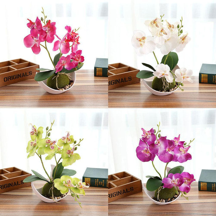 Elegant Faux Butterfly Orchid Bonsai - Stunning Home Decorative Accent