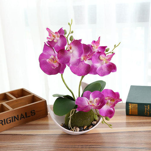 Elegant Faux Butterfly Orchid Bonsai - Stunning Home Decorative Accent