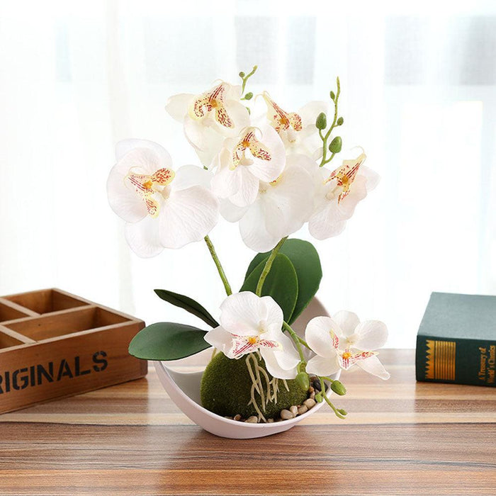 Elegant Faux Butterfly Orchid Bonsai - Stunning Home Decorative Accent