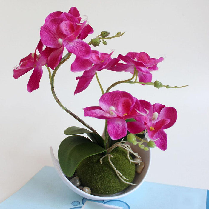 Elegant Faux Butterfly Orchid Bonsai - Stunning Home Decorative Accent