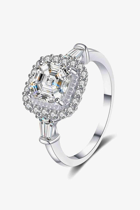 Radiant Spark: Exquisite 2 Carat Moissanite Sterling Silver Ring