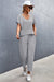 Elegant Ease V-Neck Top and Drawstring Trousers Set