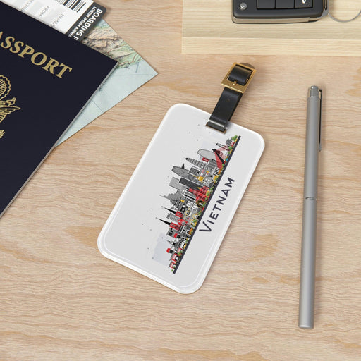 Personalized Explorer Acrylic and Leather Luggage Identifier