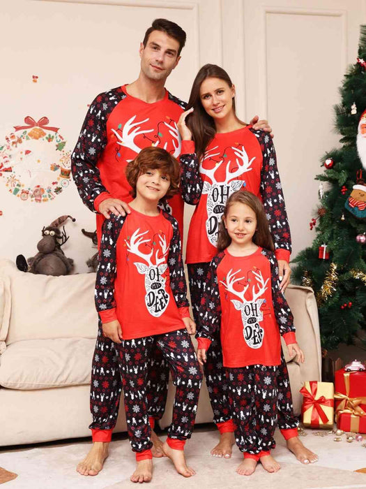 Festive Reindeer-Themed Kids' Outfit Set for a Joyful Holiday Look