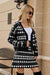 Elegant Geometric Knit Cardigan and Skirt Set