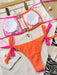 Chic Bow-Embellished Two-Piece Color Block Swim Set