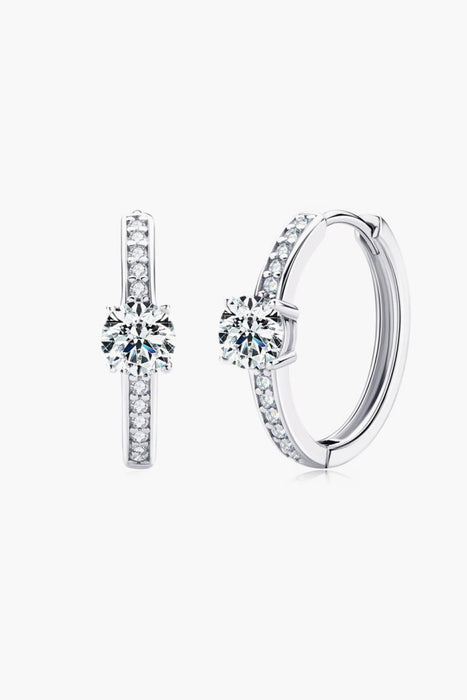 Platinum-Plated Moissanite Earrings with Zircon Accents: Radiant Elegance