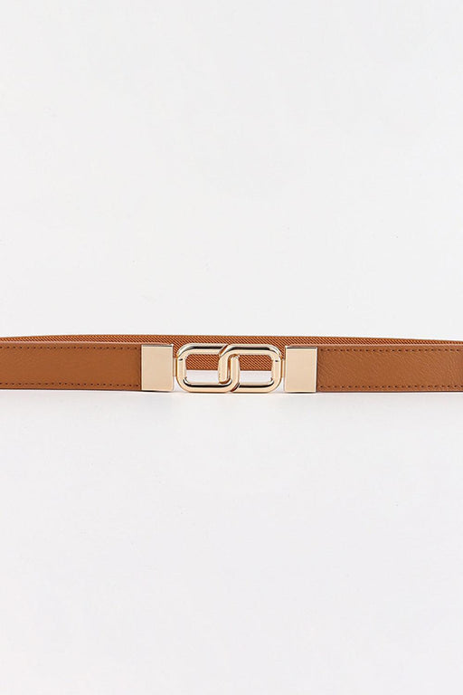 Elegant Geometric Dual Buckle Stretch Belt