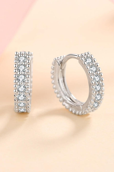 Brilliant Sterling Silver Huggie Earrings with Lab-Diamonds and Care Tips