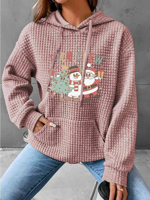 Ultimate Coziness Waffle-Knit Hoodie with Pouch for Maximum Comfort