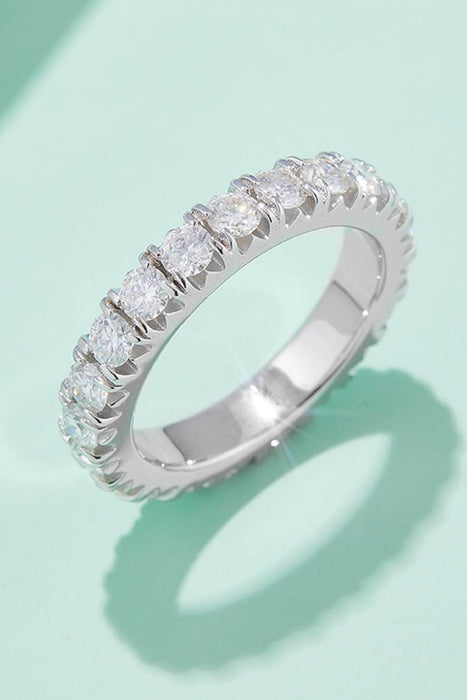 Timeless Radiance Lab-Created Diamond and Moissanite Silver Eternity Band