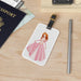 Chic Personalized Acrylic Luggage Tag with Leather Strap