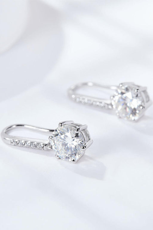 Sophisticated Sterling Silver Lab-Grown Diamond Drop Earrings with Dazzling Zircon Details