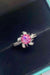 Floral Elegance Moissanite and Zircon Sterling Silver Ring