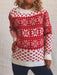 Snowflake Patterned Warm Long Sleeve Sweater