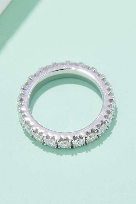 Timeless Radiance Lab-Created Diamond and Moissanite Silver Eternity Band