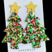 Festive Sparkling Christmas Tree Dangle Earrings for a Joyful Celebration