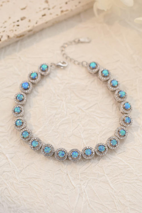 Opulent Australian Opal and Sterling Silver Bracelet - Exquisite Gift Set